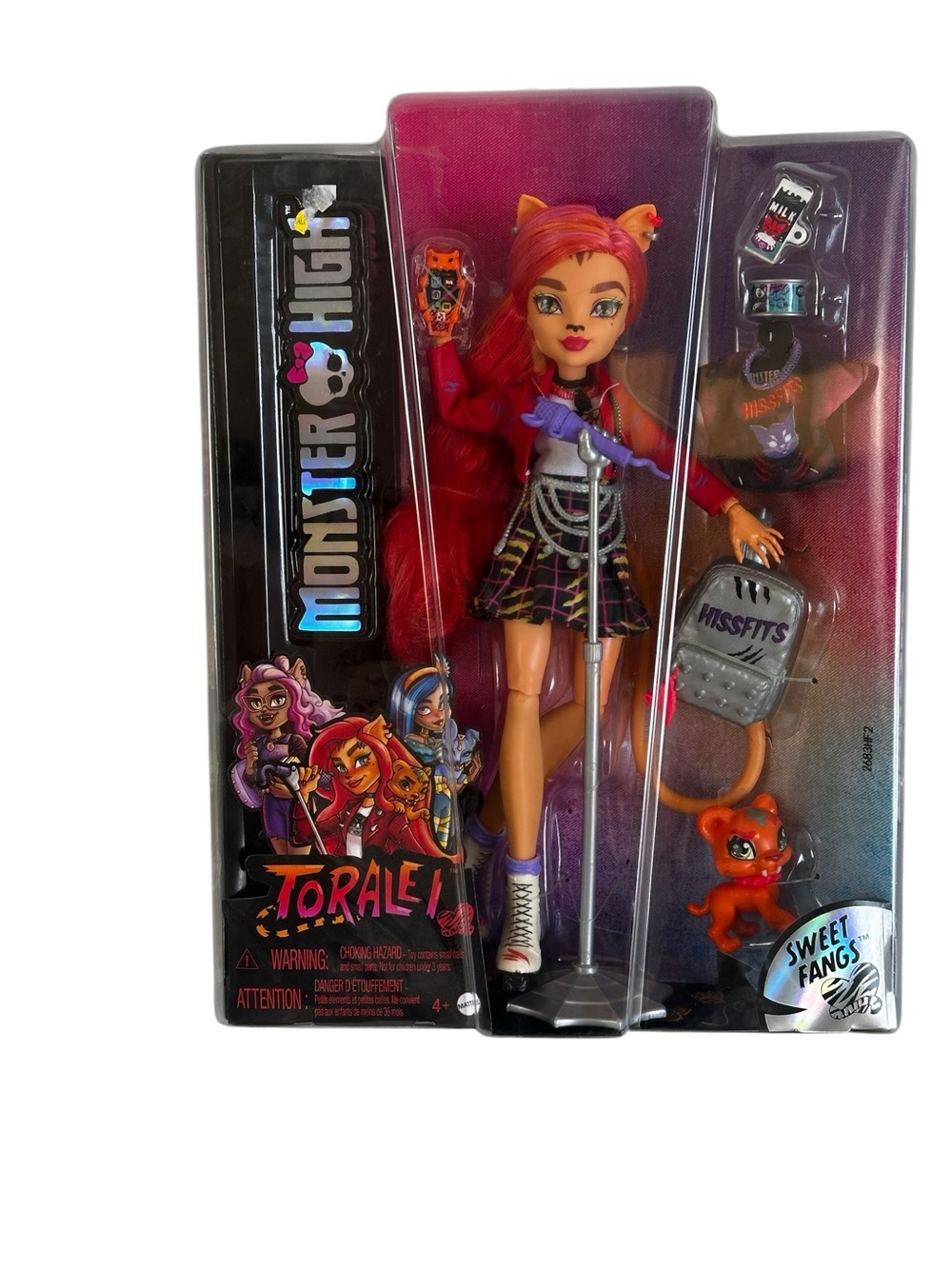 Monster High Toralei Stripe Doll Sweet Fangs Werecat Y2K Goth Punk New